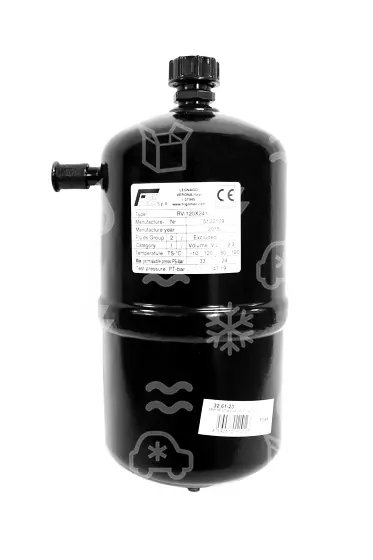 sběrač chladiva,  2,3 l, vstup 08 mm ODS, výstup 1